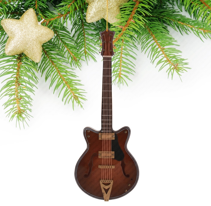 Miniature Dark Brown Guitar-TEG20
